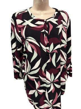 1059 / Liz Claiborne Button Up 3/4 Sleeve Top Women’s Size Large